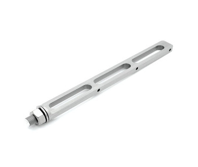 Rail with oval holes, inclinable in aluminium