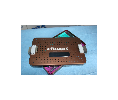 Contenitore metallico color bronzo monostrato - Contenitore per impianti chirurgici veterinari